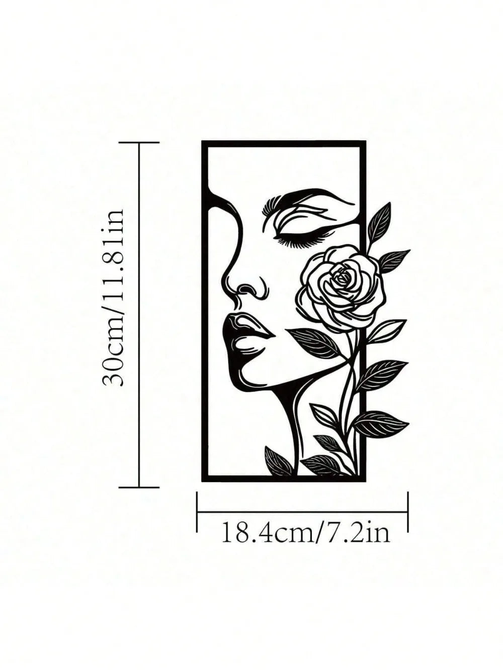 Women's Metal Wall Decor with Floral Patterns, Modern Home Decor, Aesthetic Gift, Facial Contouring, Bedroom Decoration