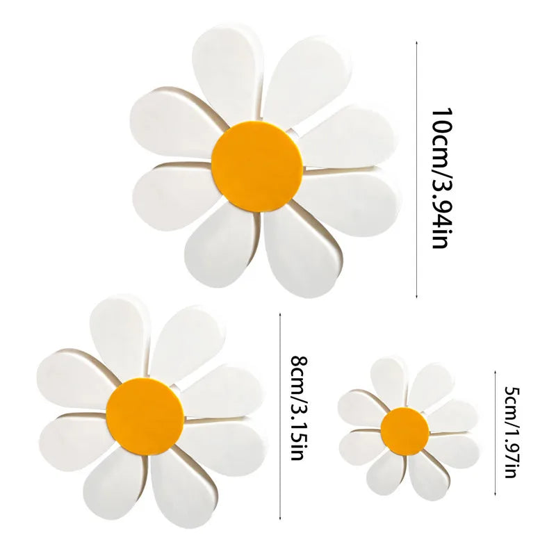 3Pcs/set Wooden Daisy Flower Ornaments Vintage Floral Desktop Decoration Home Spring Festival Supplies Wood Crafts Photo Props