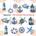 Summer Ocean Theme Decoration, 2D Wooden Hanging Ornament, Nautical Marine Animal Decor, Home Decoration